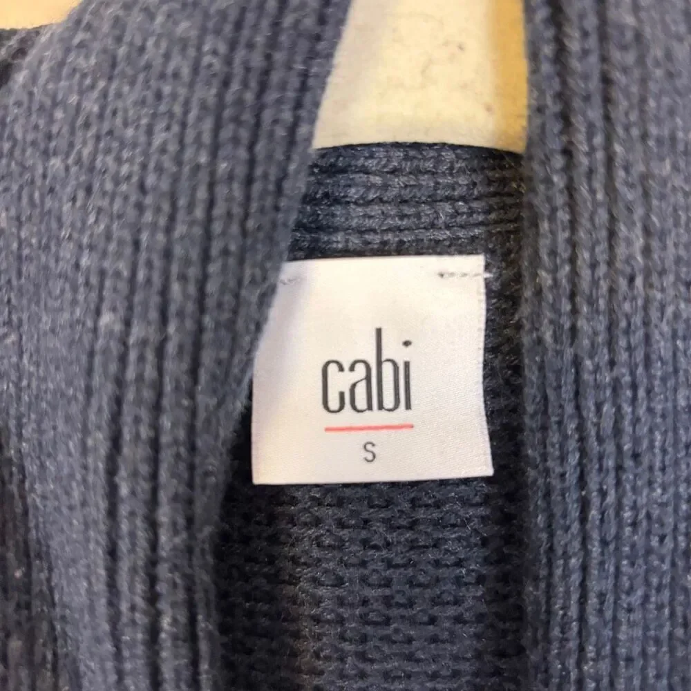 Cabi Blue Cotton‎ Knit Open Countryside Cardigan Sweater Style# 3014 Small